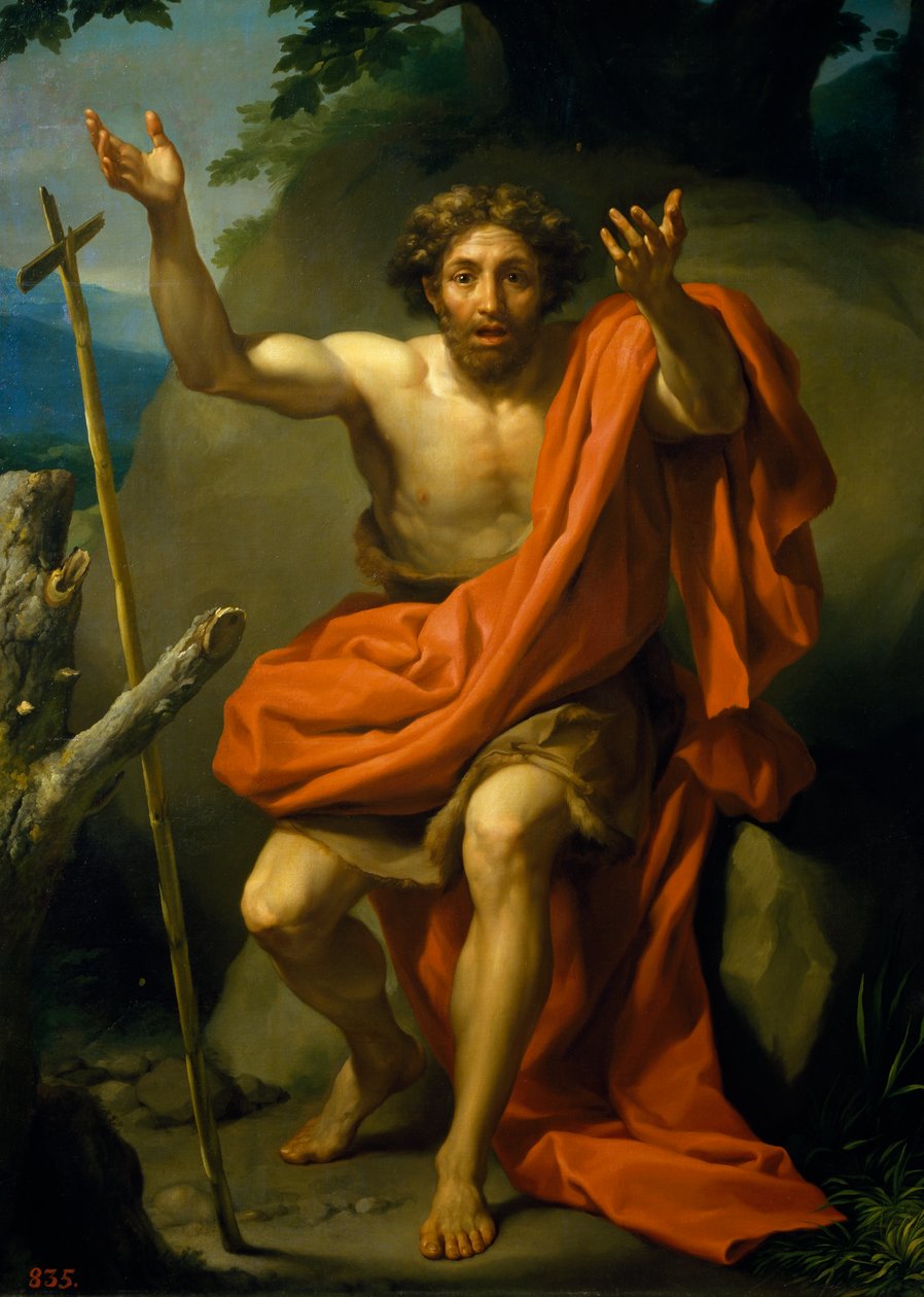 Pyhä Johannes Kastaja saarnaa, kirjoittanut Anton Raphael Mengs tekijältä Anton Raphael Mengs
