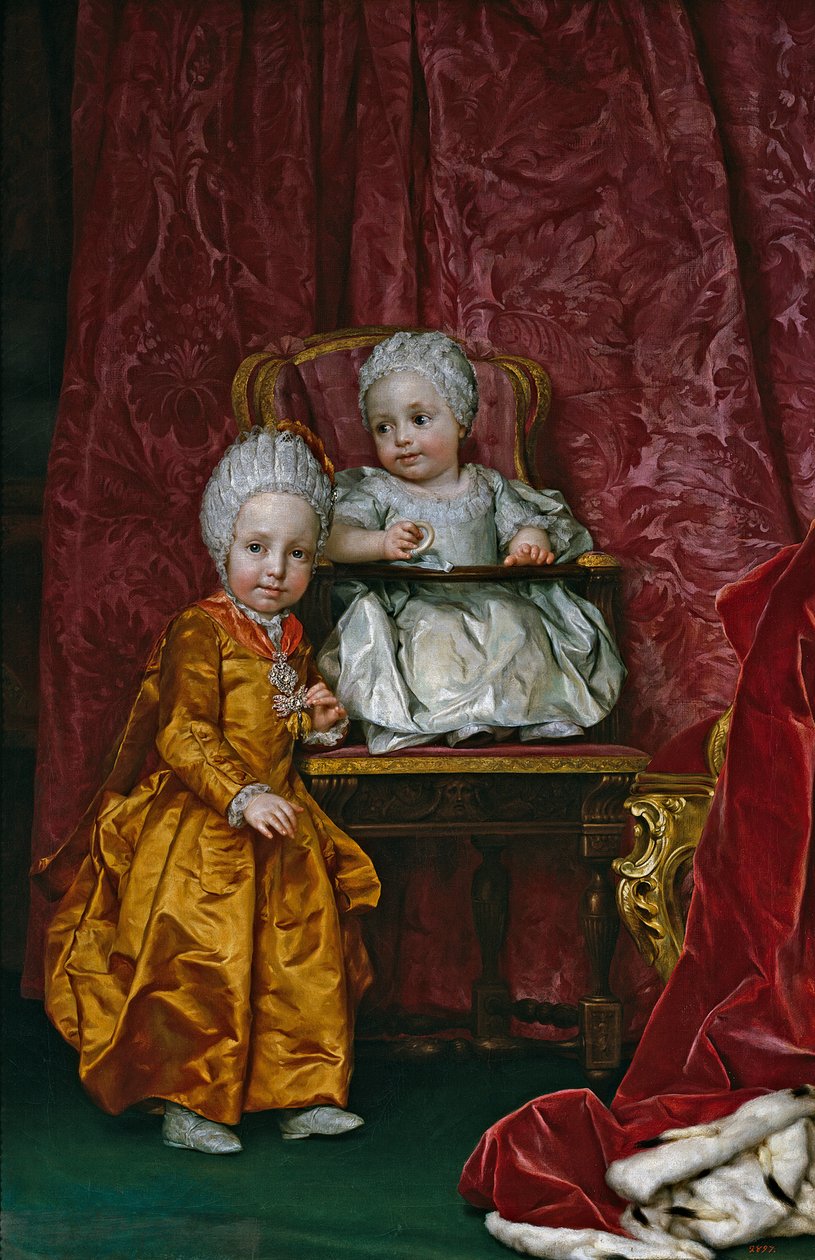 Espanjaksi:  Itävalta: Los archiduques Fernando y María Ana de Austria Itävallan arkkiherttua Ferdinand ja Itävallan arkkiherttuatar Maria Anna. tekijältä Anton Raphael Mengs
