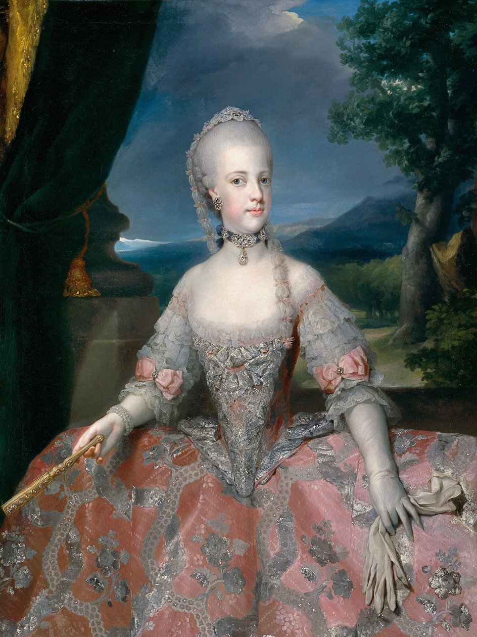 Espanjaksi:  María Carolina de Habsburgo-Lorena, reina de Nápoles Maria Carolina Habsburg-Lothringen, Napolin kuningatar. tekijältä Anton Raphael Mengs