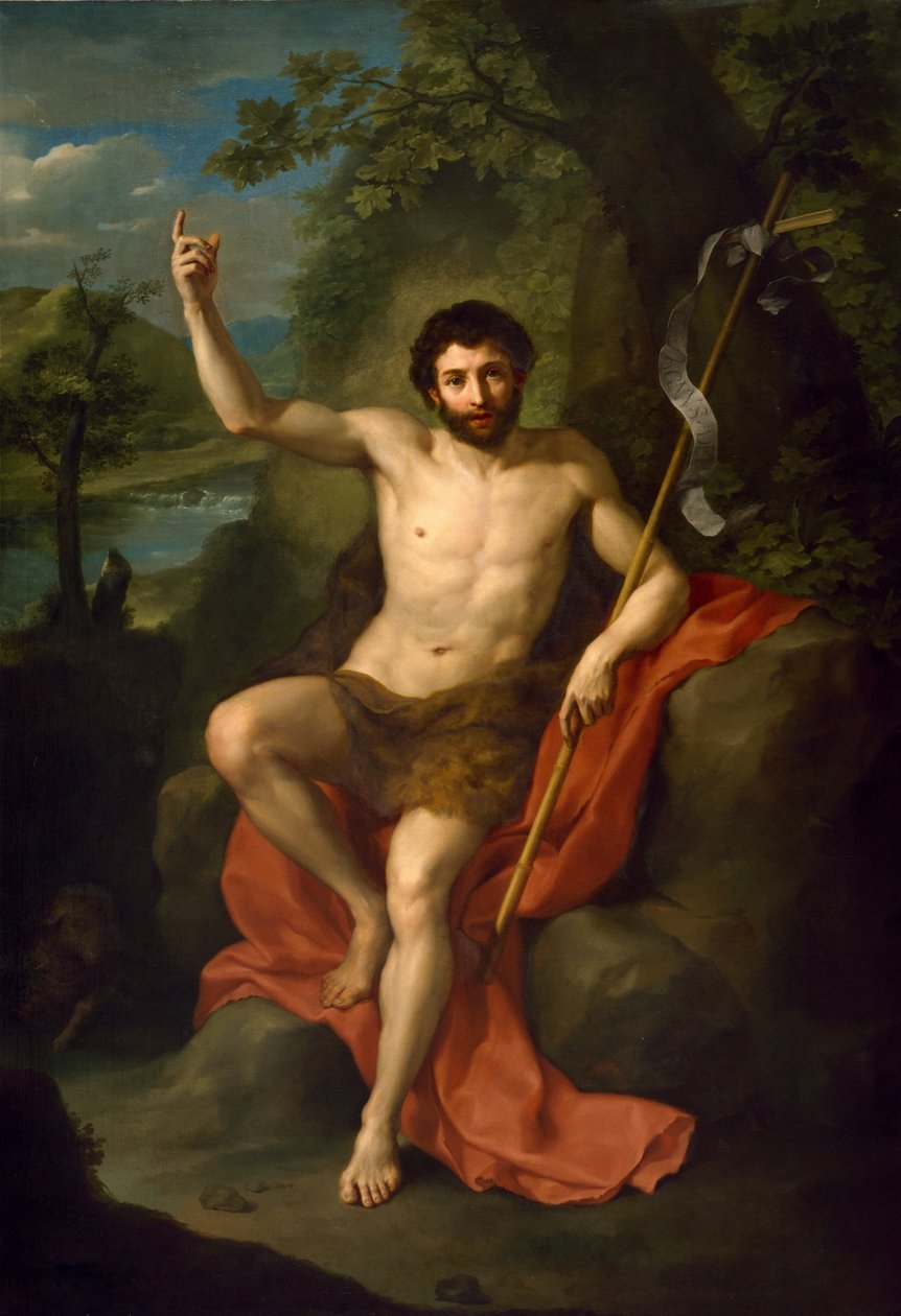 Pyhä Johannes Kastaja saarnaa erämaassa tekijältä Anton Raphael Mengs