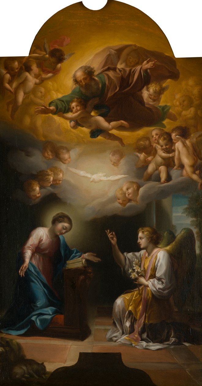 Annunciation, n. 1748-1779 (öljy kankaalle) tekijältä Anton Raphael Mengs