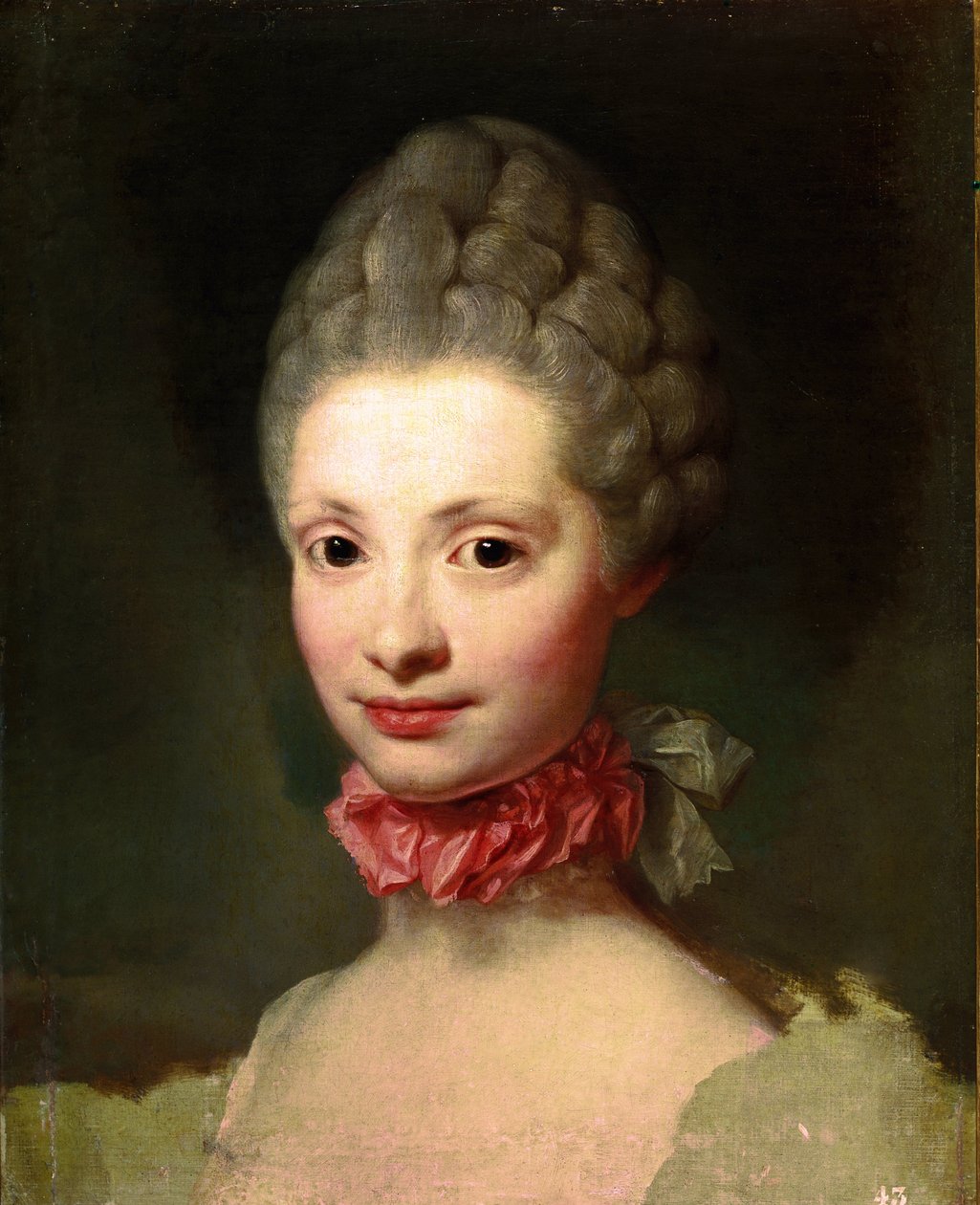 Keskeneräinen muotokuva Marie Louise de Bourbon-Parmasta (öljy kankaalle tekijältä Anton Raphael Mengs