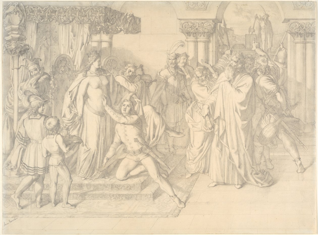Laulajakilpailu Wartburgissa, n. 1853. tekijältä Anton Romako