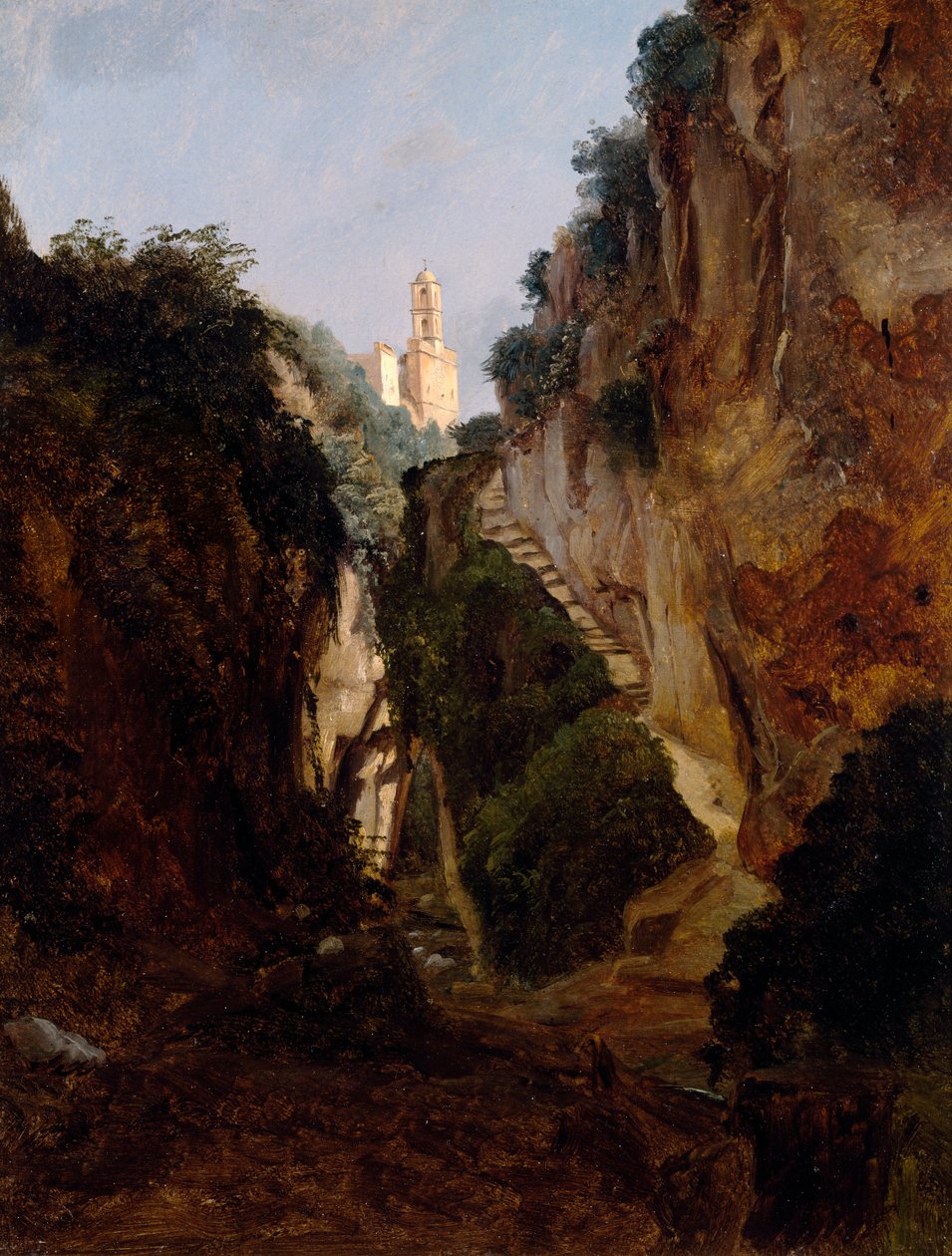 Kalliorotko Sorrentossa, Anton Sminck Pitloo (1791-1837), Alankomaat, 1900-luku tekijältä Anton Sminck Pitloo