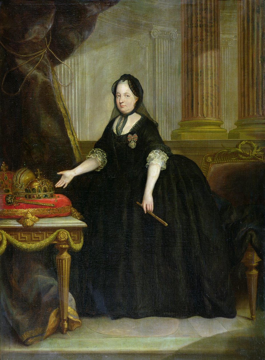 Maria Theresa (1717-80) Itävallan keisarinna (öljy kankaalle) tekijältä Anton von (attr. to) Maron