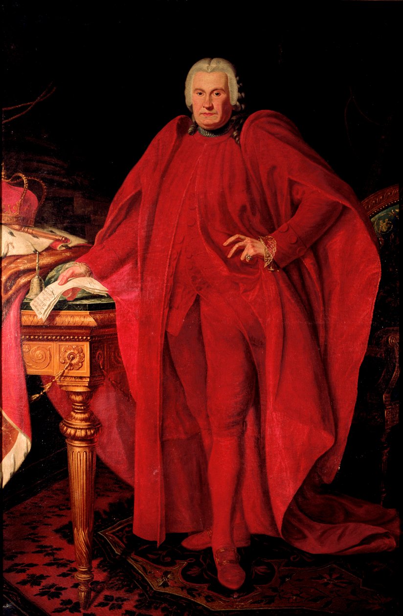 Muotokuva Alerame Maria Pallavicinosta (1730-1805) Geenitasavallan doge 1789-1791 Anton von Maronin (1733-1808) maalaus su. 223x148 cm Geenit, Domenico Pallavicinon periaatekokoelma tekijältä Anton von Maron