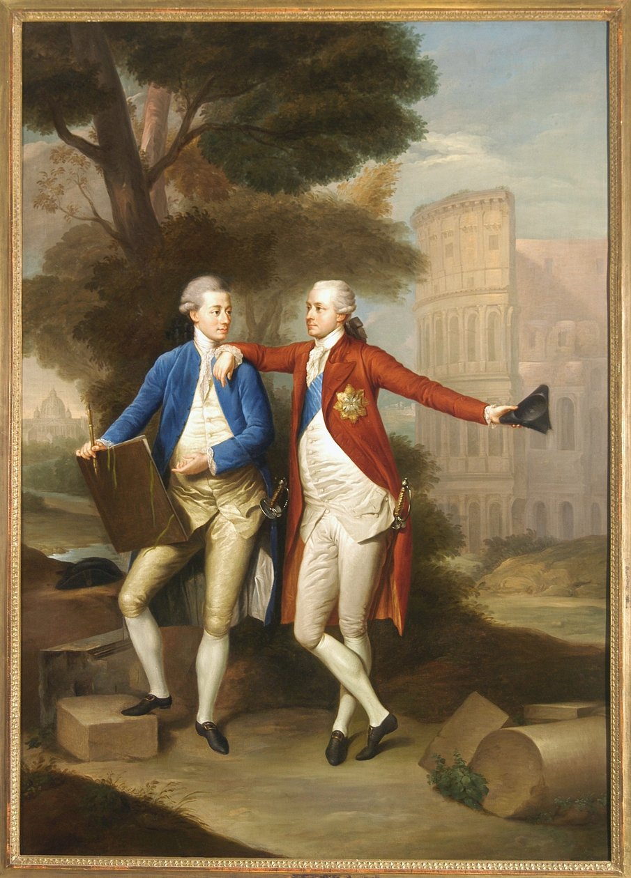 Kreivit Franciszek ja Kazimierz Rzewuski Roomassa, 1772 tekijältä Anton von Maron