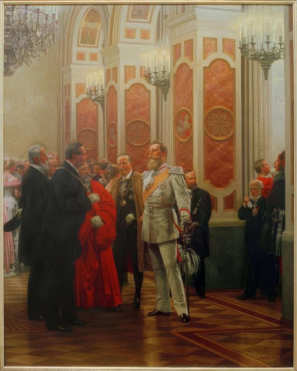 Friedrich III. kenttäpallolla / Werner tekijältä Anton Alexander von Werner