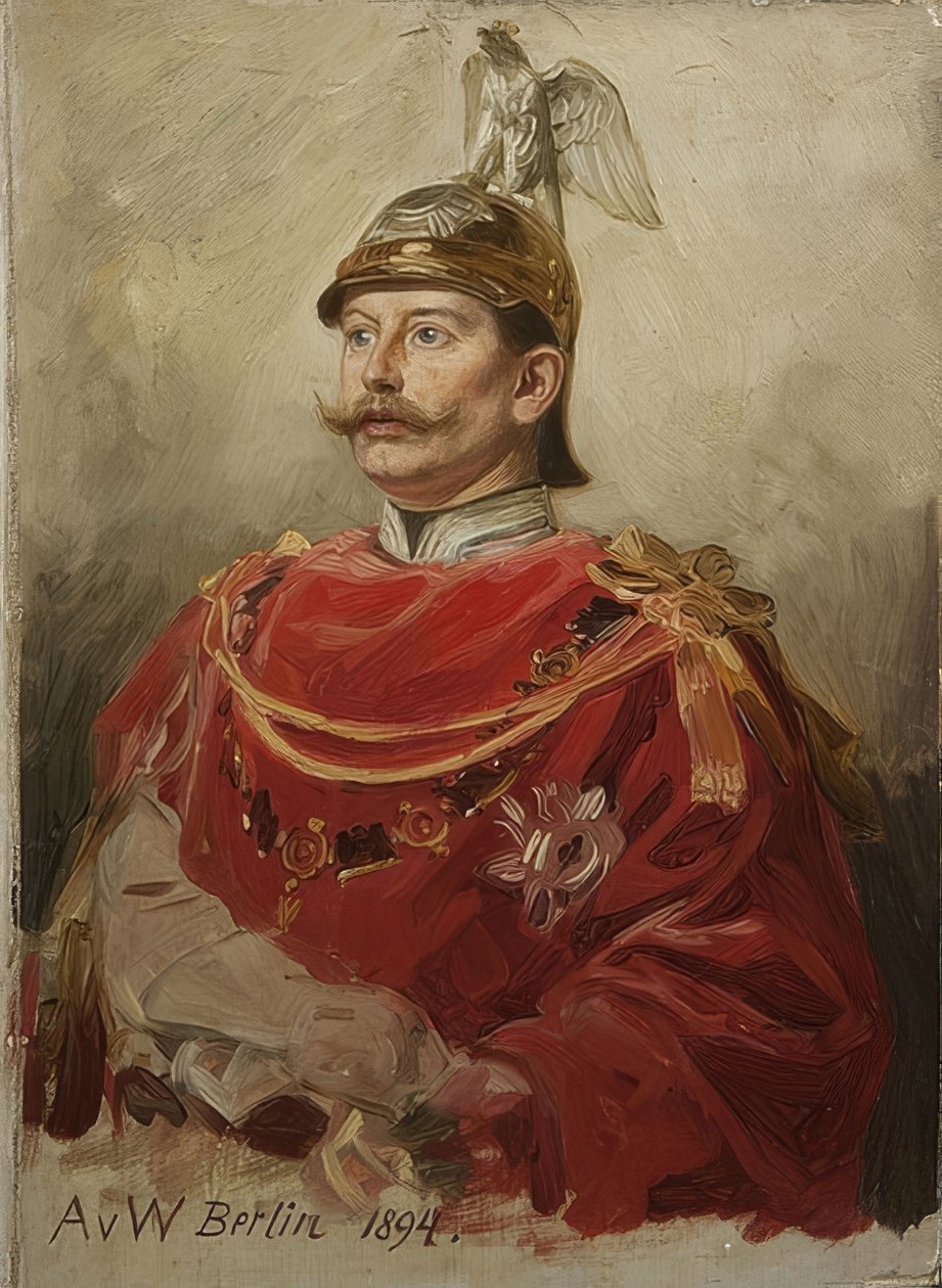 Saksan keisarin ja Preussin kuninkaan Vilhelm II:n (1859-1941) muotokuva. 1894 tekijältä Anton Alexander von Werner