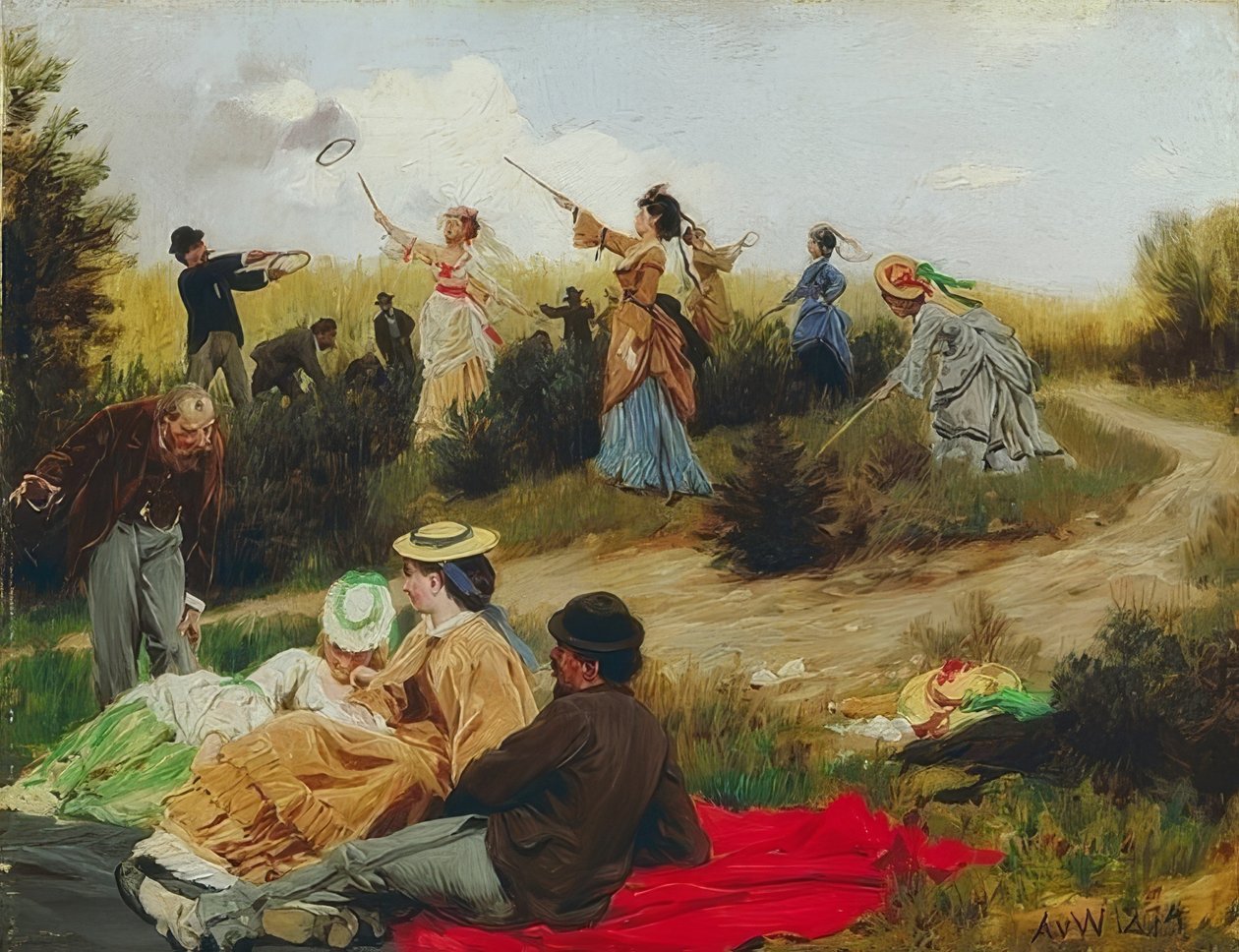 Ringelspiel sunnuntain retkellä. 1874 tekijältä Anton Alexander von Werner