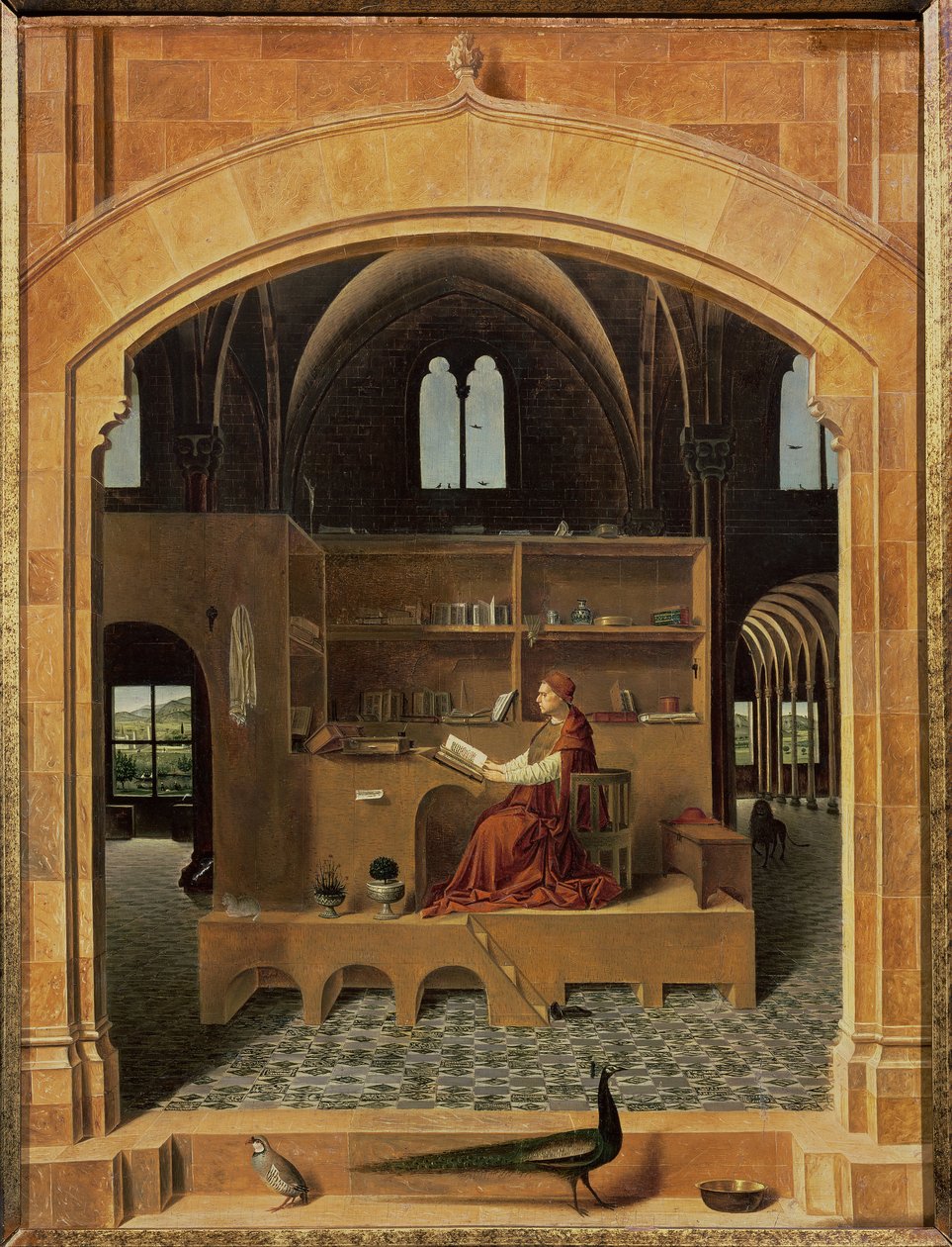St. Hieronymus työhuoneessaan, n. 1475 (katso lisätietoja kohdasta 259352) tekijältä Antonello da Messina