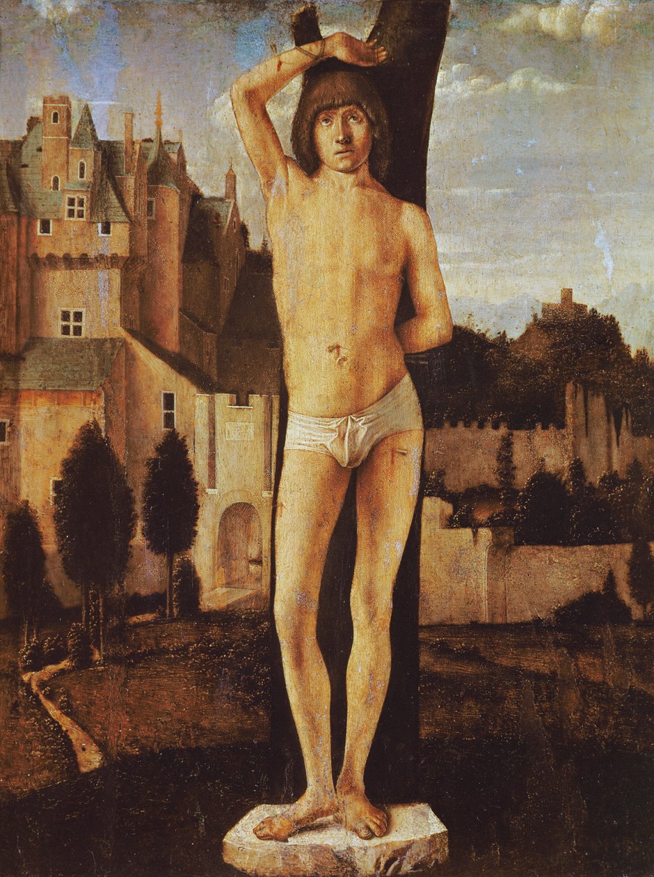 Pyhä Sebastian (öljy puulle) tekijältä Antonello da Messina