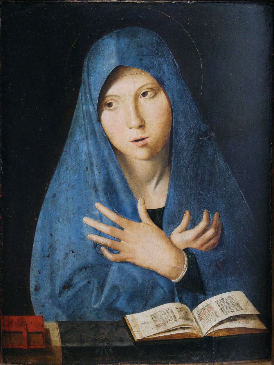 Saksan kieli: Marian ilmestyspäivä Neitsyt Annunciate tekijältä Antonello da Messina