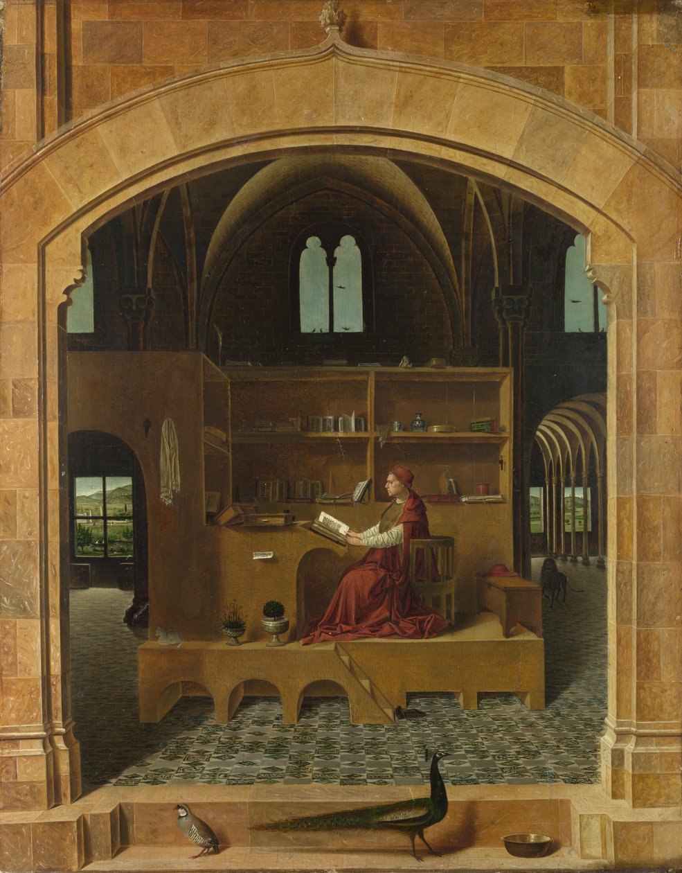 Pyhä Hieronymus tutkimuksessaan, noin 1475 tekijältä Antonello da Messina