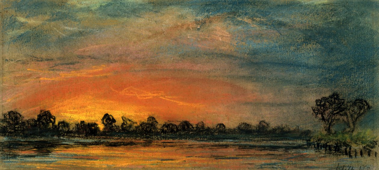 Auringonlasku Chelseassa, Lontoossa tekijältä Frederick (attr. to) Barnard