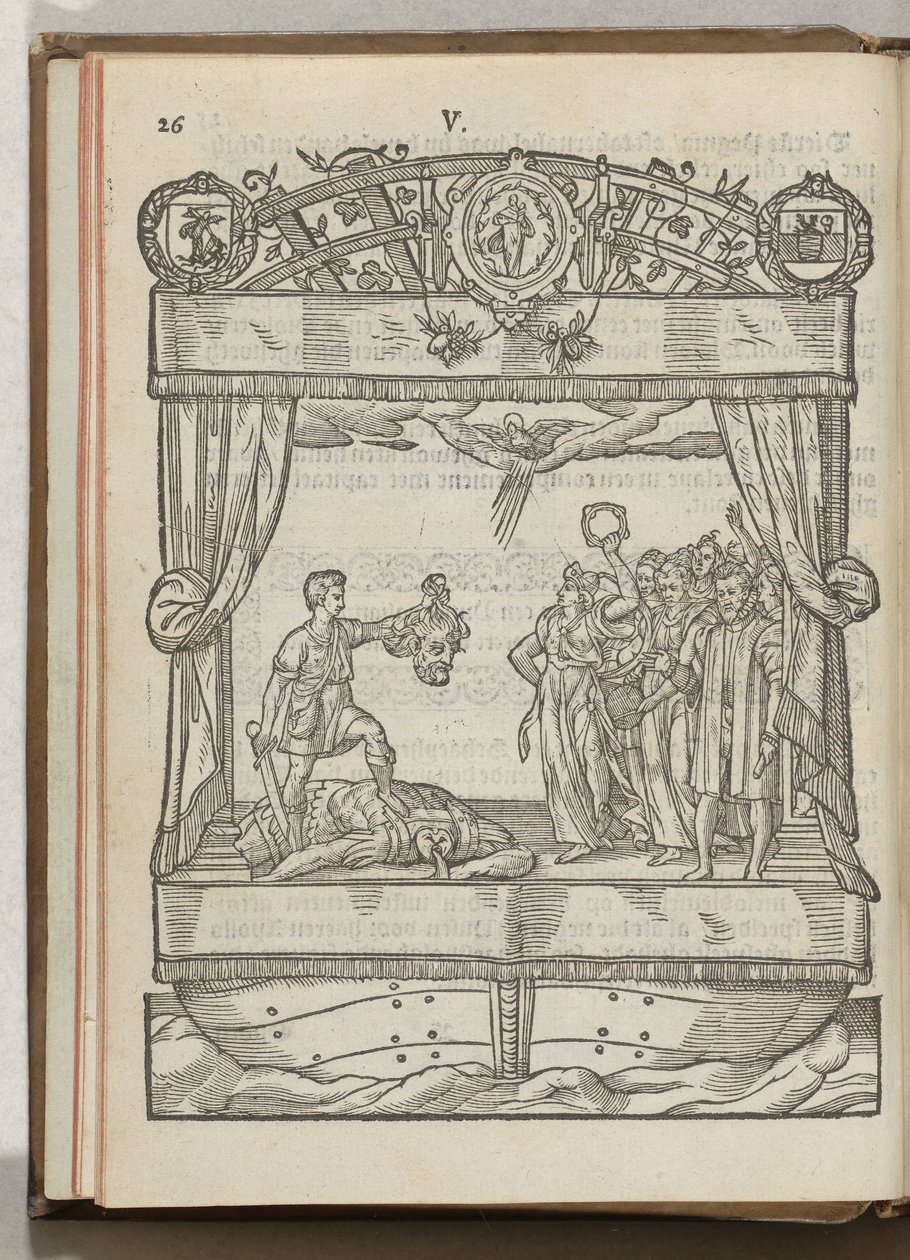 Kuvaus Mariacransken: Daavid Goljatin pään kanssa, 1577 tekijältä Antoni van Leest