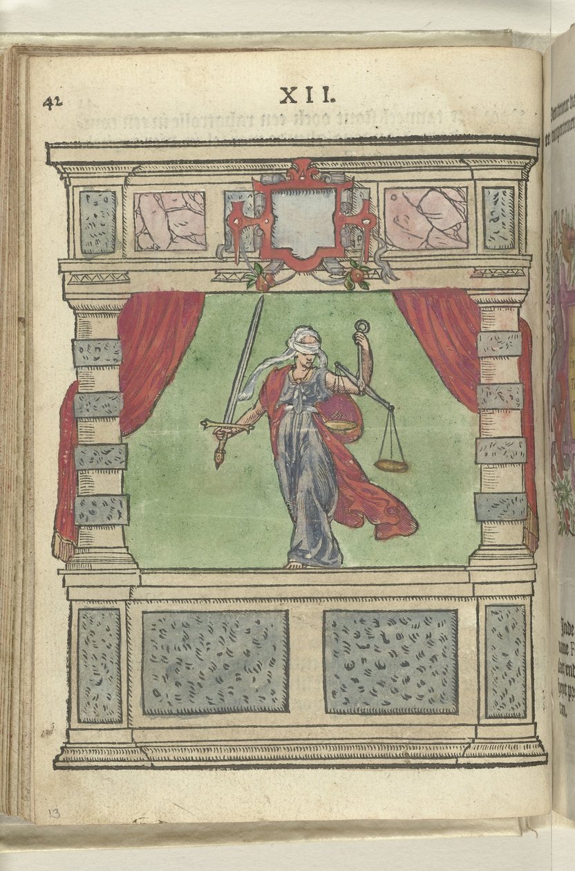 Kohtaus oikeudenmukaisuuden personifikaatiosta (Justitia), 1578 tekijältä Antoni van Leest