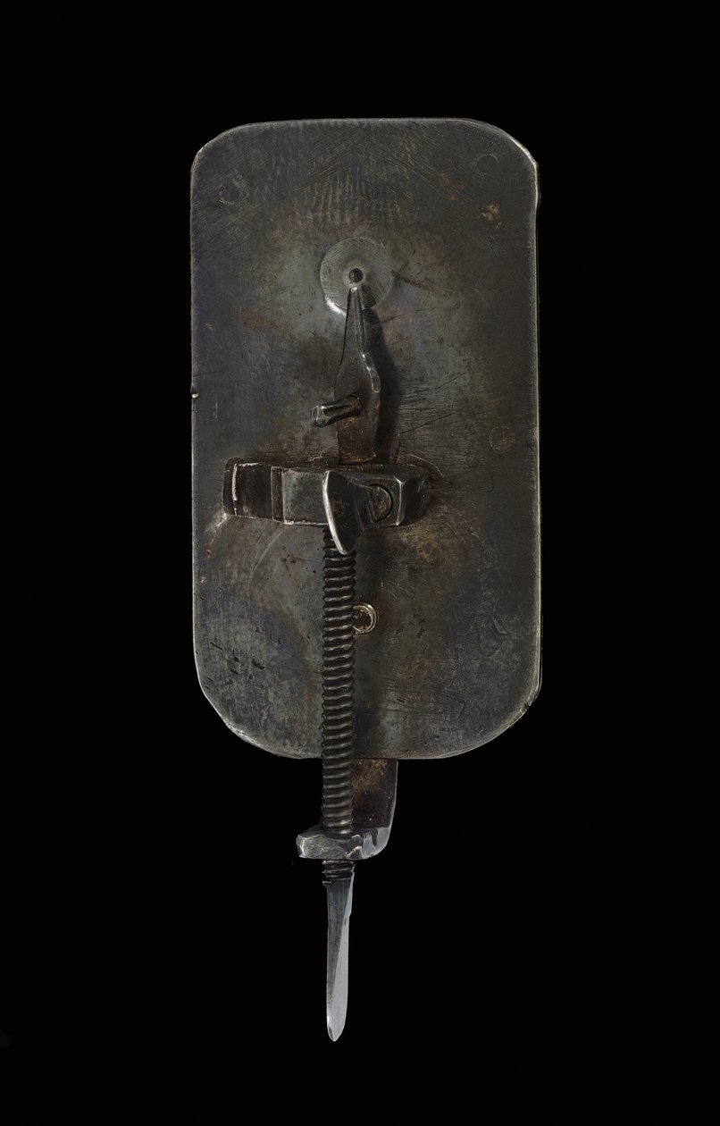 Mikroskooppi, n. 1690 (hopea ja lasi) (katso myös 1121456-9) tekijältä Antoni van Leeuwenhoek