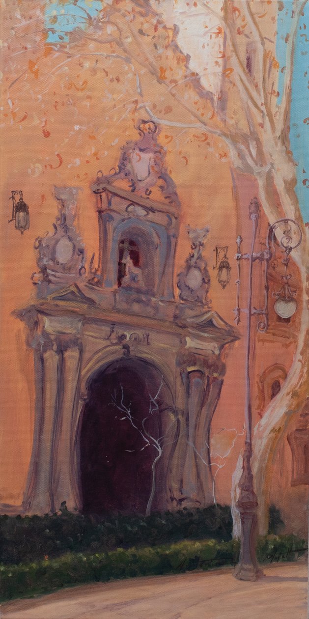 Granada Door, 2016 (öljy kankaalle) tekijältä Antonia Myatt