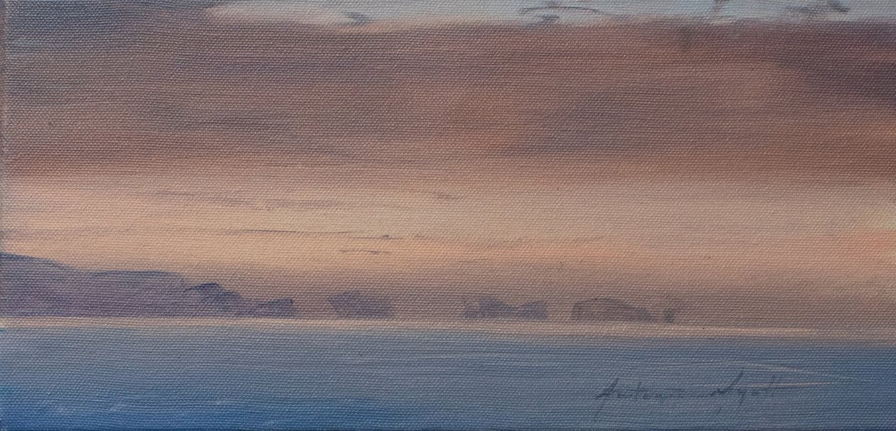 Seven Sisters, Lymington, 2019 (öljy kankaalle) tekijältä Antonia Myatt
