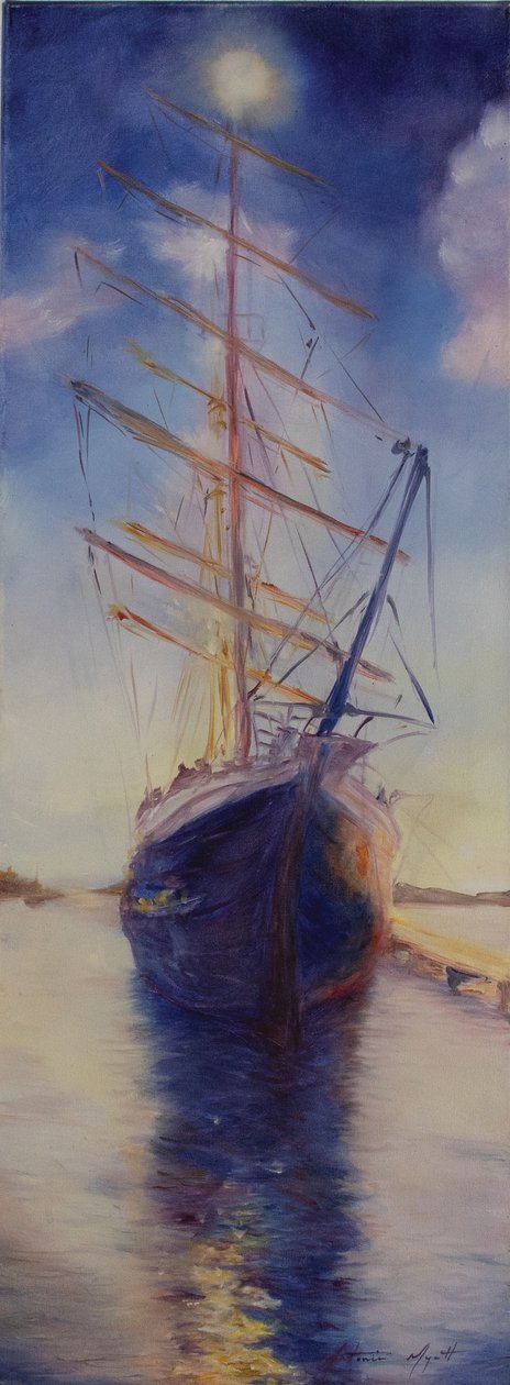Tenacious in Antigua Bay, 2008 (öljy kankaalle) tekijältä Antonia Myatt