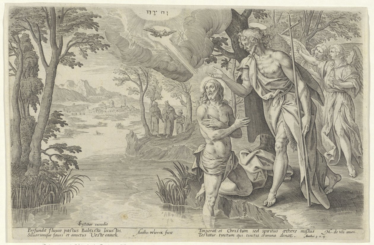 Doop van Christ Raamatullinen teatteri (...) (sarjan nimi) tekijältä Antonie Wierix (II)