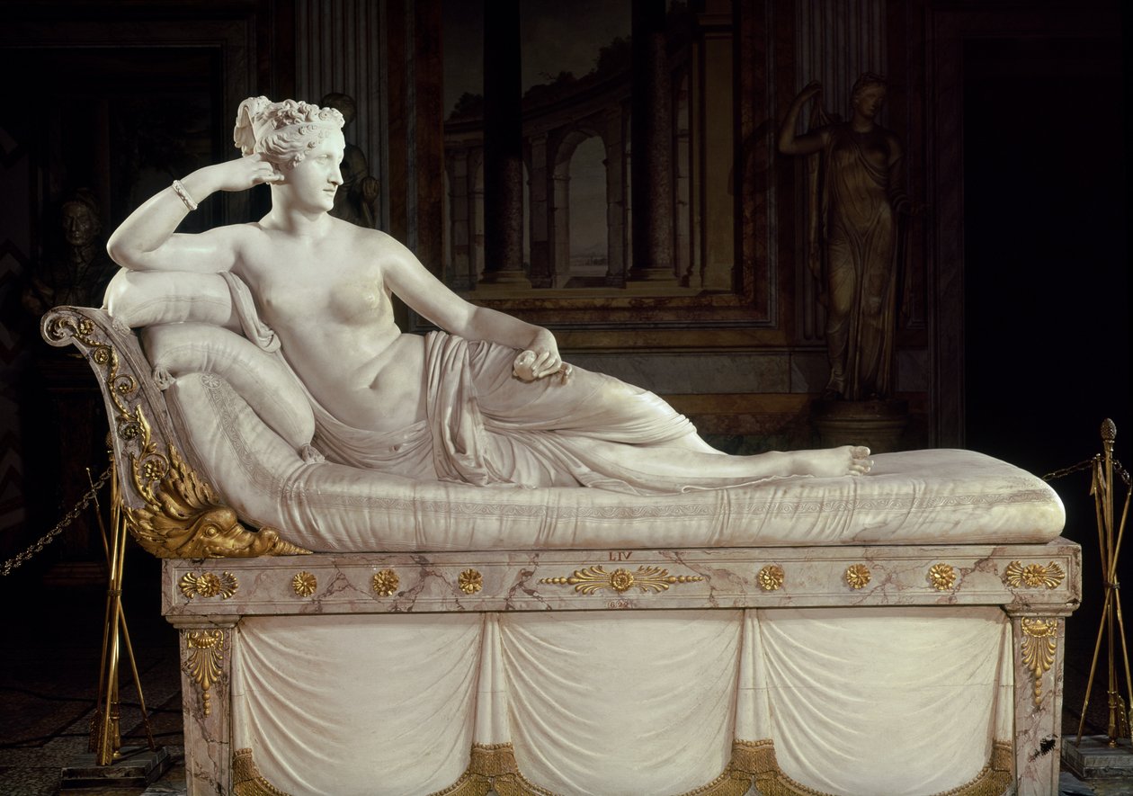 Pauline Bonaparte (1780-1825) voittoisana Venuksena, noin 1805-08 (marmori). tekijältä Antonio Canova