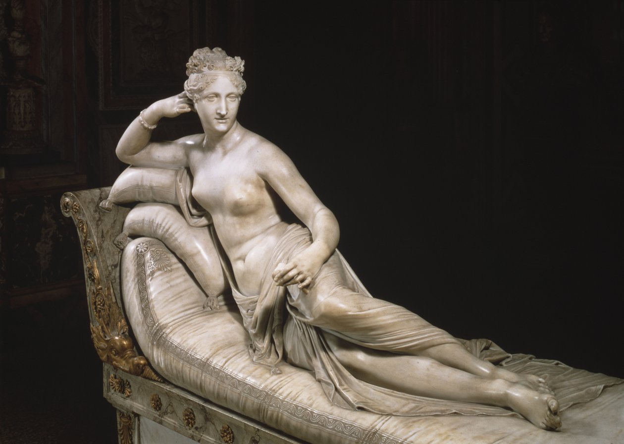 Pauline Bonaparte Venus Triumphantina, n. 1805-08 (marmori) (katso myös 20019) tekijältä Antonio Canova