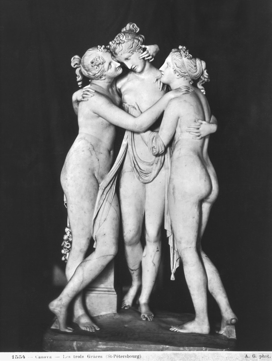 Three Graces, 1812-16 (marmori) (katso myös 266965 ja 266966) tekijältä Antonio Canova