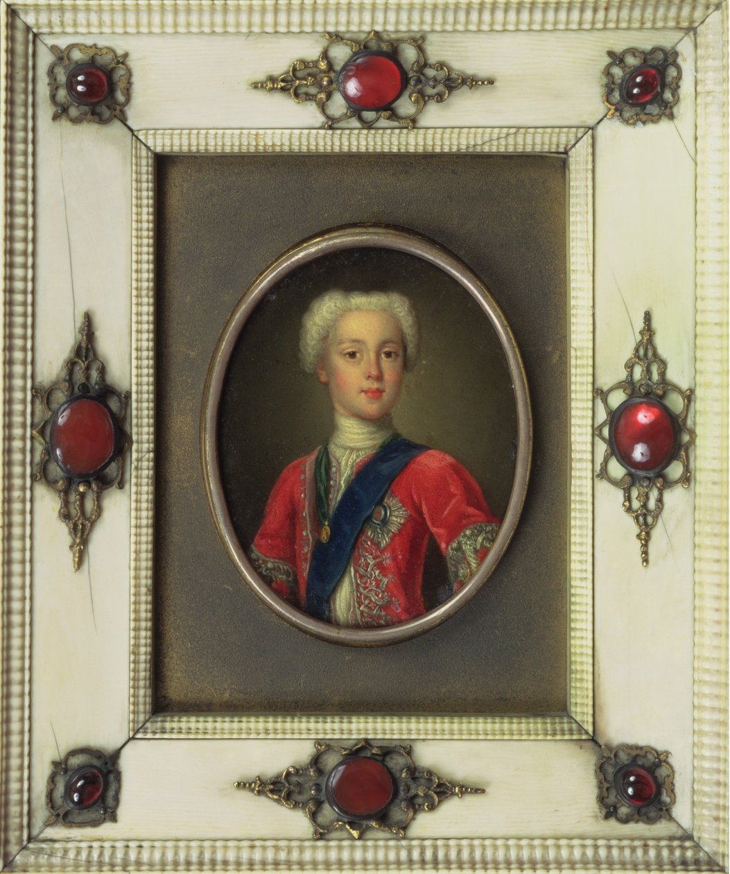 Prinssi Charles Edward Stuart (Bonnie Prince Charlie, 1720-88) (öljy kuparille) tekijältä Antonio David