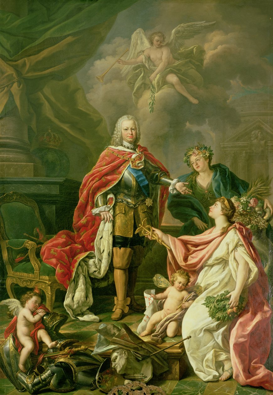 Ferdinand VI (1713-59) taiteiden ja tieteiden suojelijana, 1754. tekijältä Antonio Gonzalez Ruiz