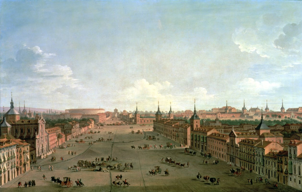 Näkymä Calle de Alcalalle, Madrid, n. 1750 tekijältä Antonio Joli
