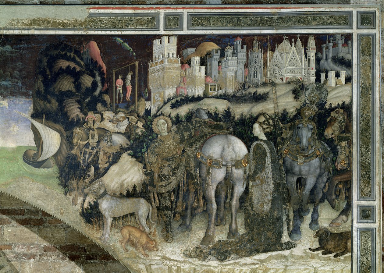 St. George pelastaa Trebizondin prinsessaa, n. 1433-1438 tekijältä Antonio Pisanello