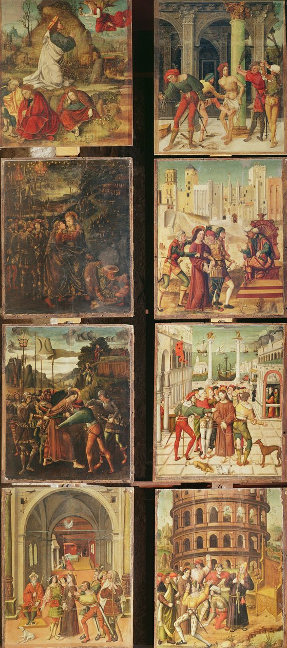 Passiopatsaan vasemmanpuoleinen taulu, 1517-20 (tempera paneelille). tekijältä Antonio Ronzen