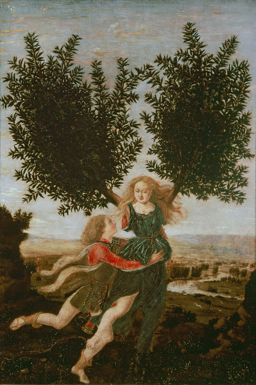 Daphne ja Apollo, n. 1470-1480 tekijältä Antonio Pollaiuolo