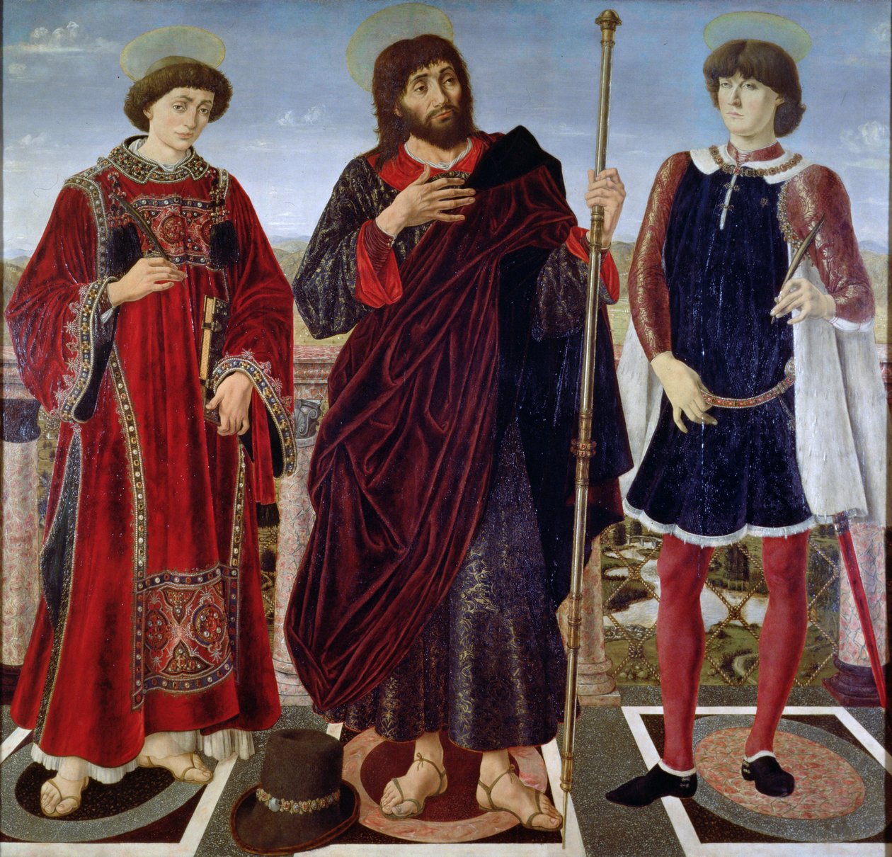 SS. Vincent of Saragossa, James ja Eustace tekijältä Antonio Pollaiuolo