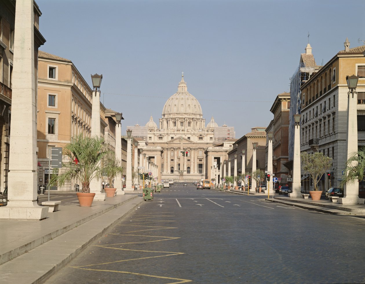 Näkymä Pietarille Via della Conciliazione -kadulta tekijältä Antonio da Sangallo