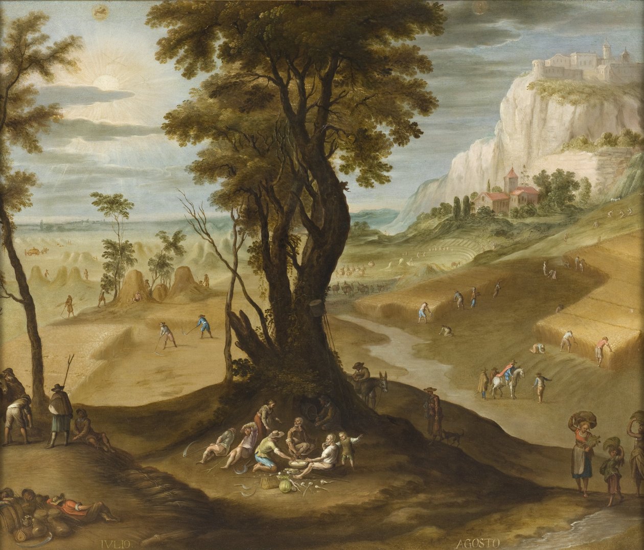 Heinä- ja elokuu Los doce meses del añosta (Vuoden kaksitoista kuukautta), 1650-99 tekijältä Antonio de Espinosa