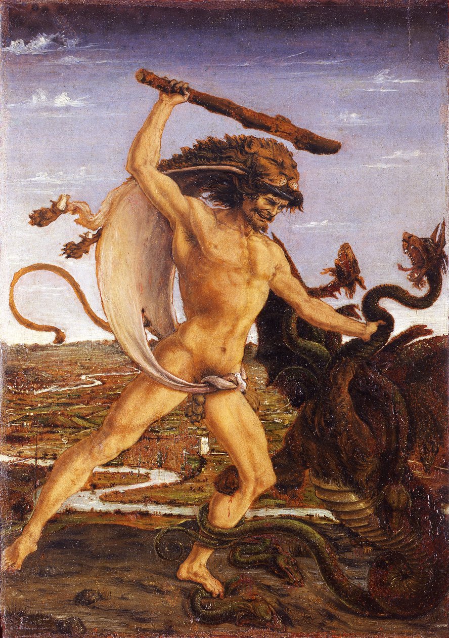 Herkules ja hydra tekijältä Antonio del Pollaiolo