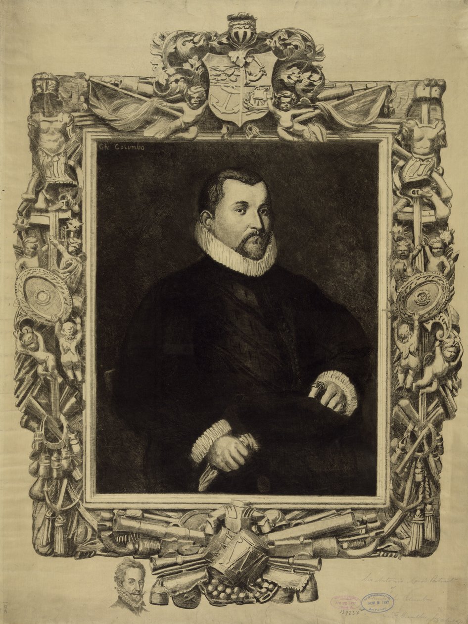 Kristoffer Kolumbus (1451-1506), n. 1892 (litografia) tekijältä Antonio  Moroni