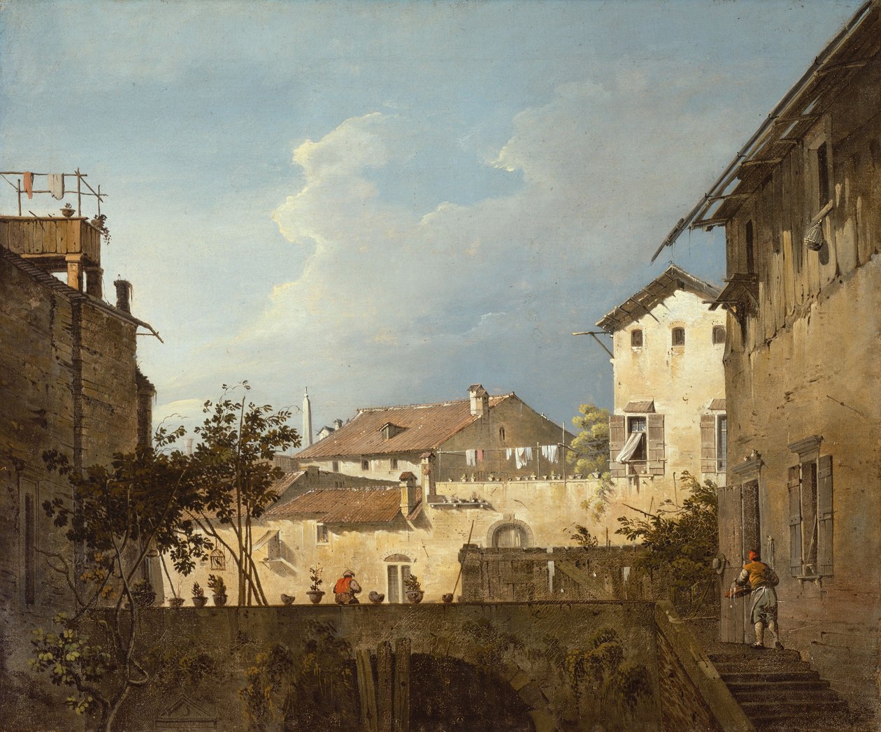 The Terrace, n. 1745 (öljy kankaalle) tekijältä Antonio (follower of) Canaletto