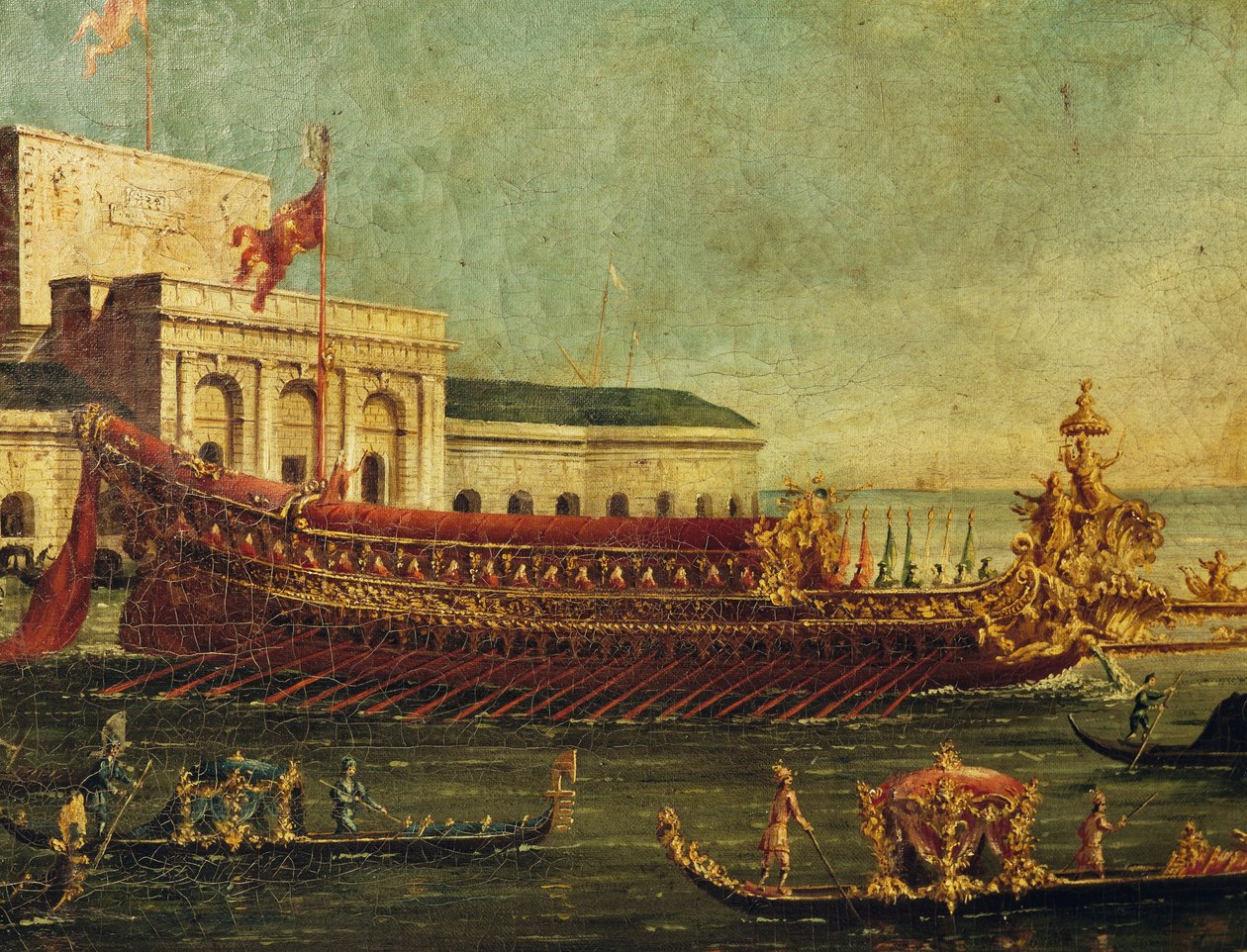 Bucentaur (Venetsian dogien osavaltion keittiö), Italia tekijältä Antonio (studio of) Canaletto