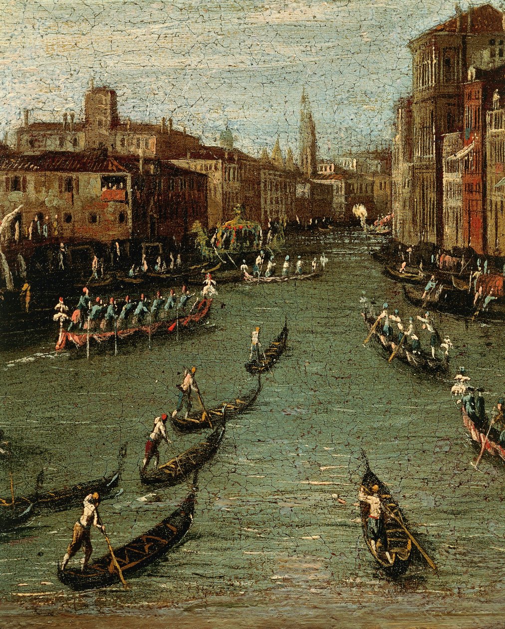 Historiallinen regatta: Gondolit Grand Canalilla tekijältä Antonio (studio of) Canaletto