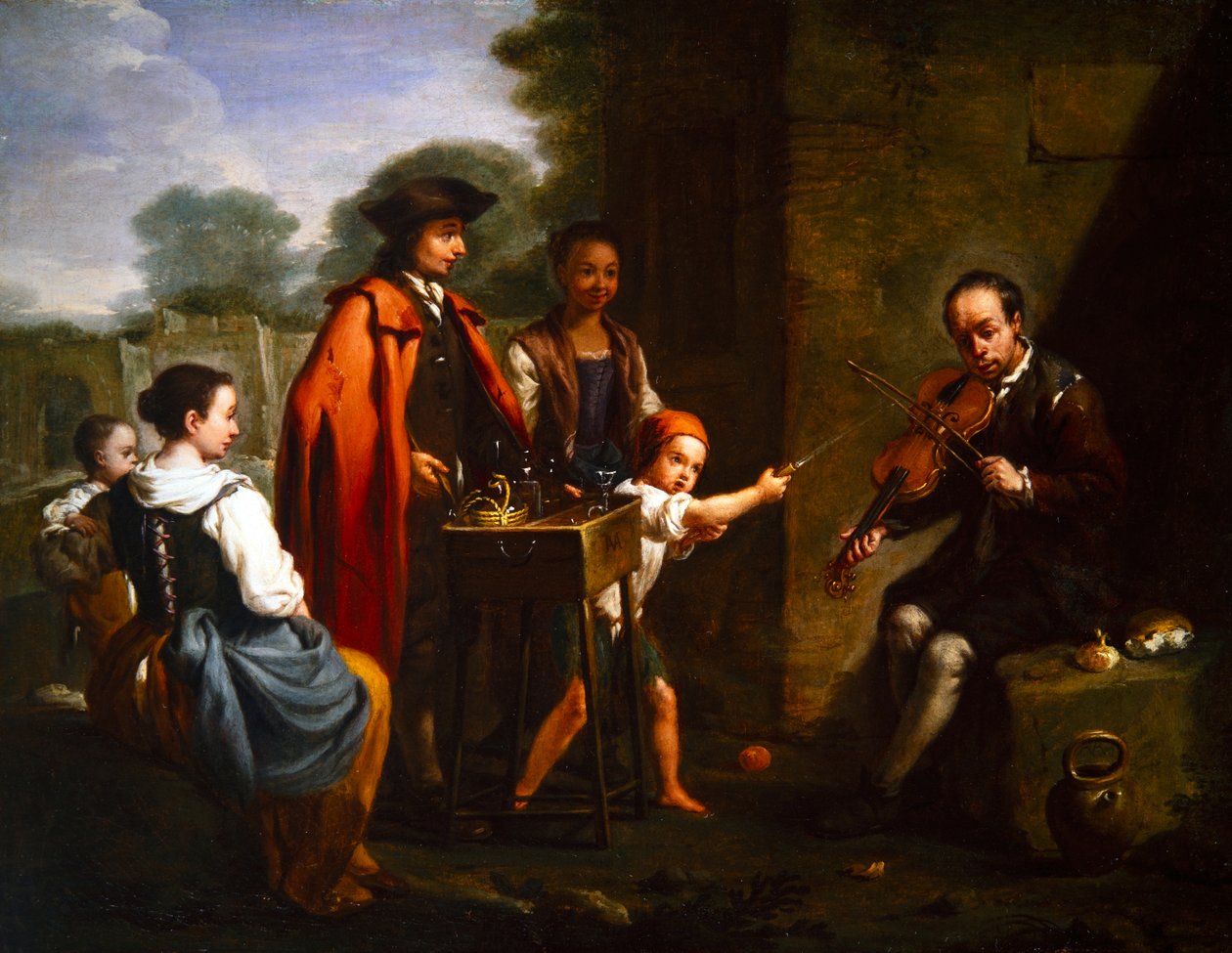 Pari genren aiheita (maalaus) (Pair of Genre Subjects) tekijältä Antonio Amorosi