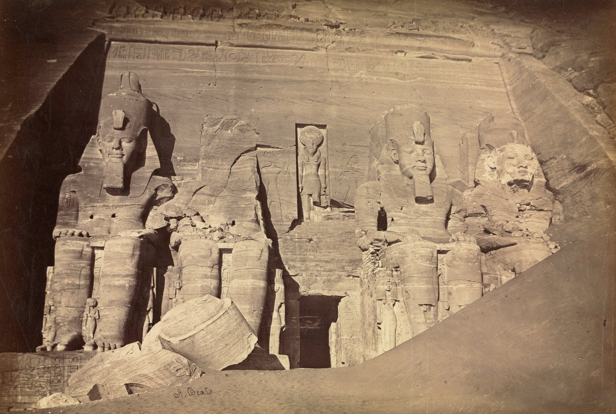 Ramses II:n temppeli, Abu Simbel, n. 1860-luku. tekijältä Antonio Beato
