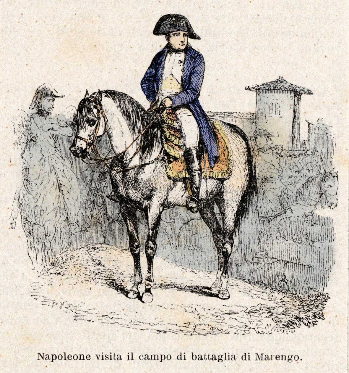 Napoleon Bonaparte Italiassa vierailee Marengon taistelukentällä tekijältä Antonio Bonamore
