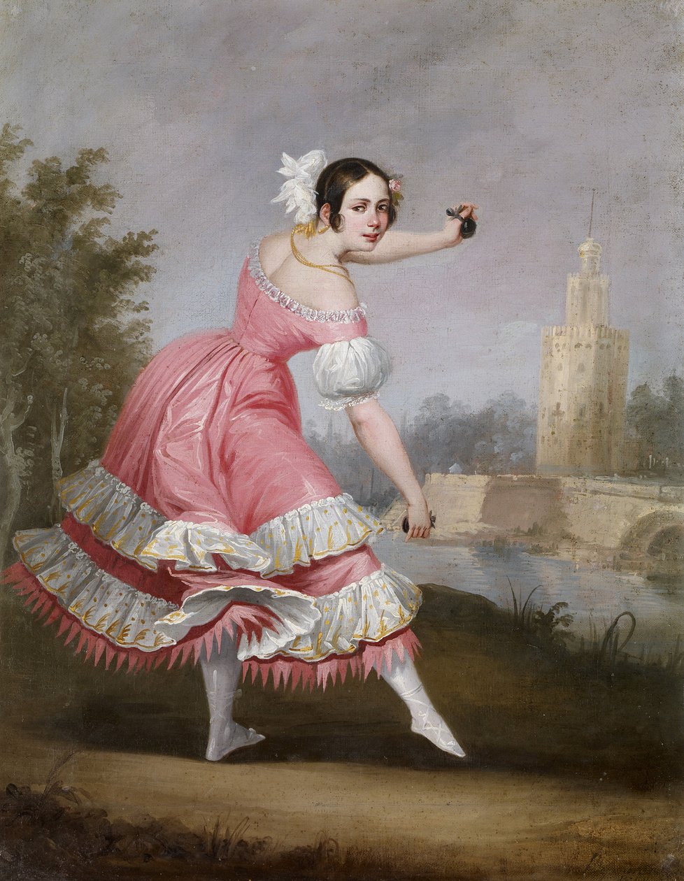 Bolero tanssija - Cabral Bejarano, Antonio (1788-1861) - 1842 - Öljy kankaalle - 53x42 - Museo Carmen Thyssen, Málaga tekijältä Antonio Cabral Bejarano