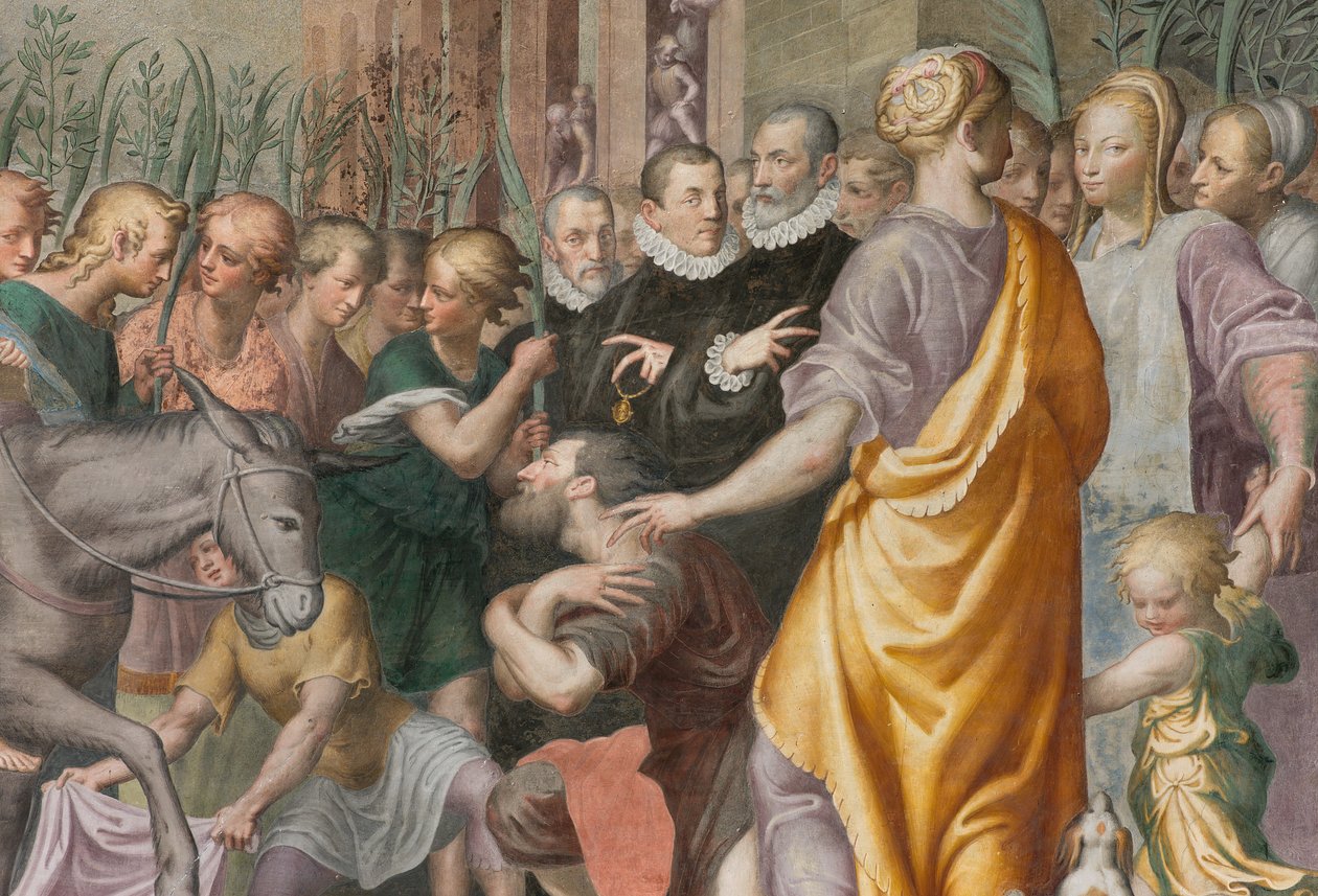 Apse, Antonio Campi, Jeesuksen sisäänkäynti Jerusalemiin 1582-84, Yksityiskohta tekijältä Antonio Campi