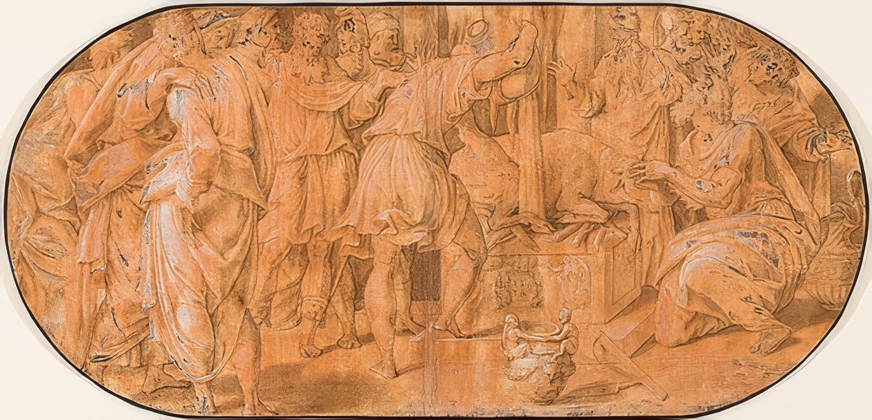Elia uhraa Ahabin edessä. Noin 1557 tekijältä Antonio Campi