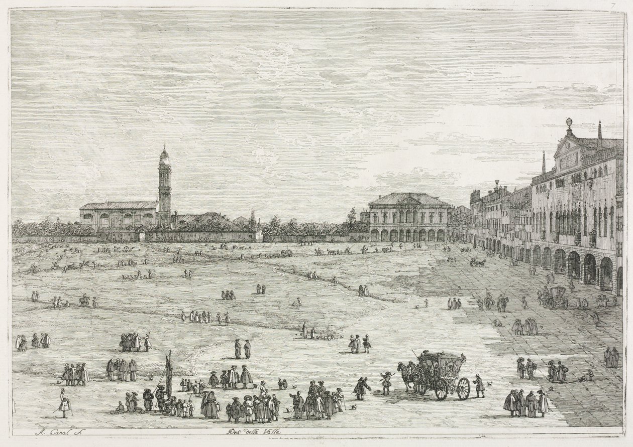 Näkymät: Prà della Valle, Padova tekijältä Antonio Canaletto